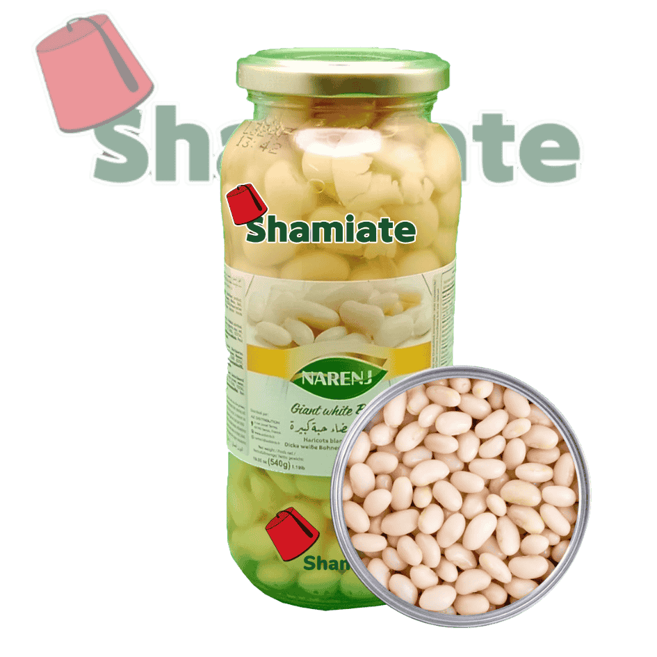 Haricots Blancs en Concerve (Narenj, Géants en Bocal, 580 gm, 12 Pièces)