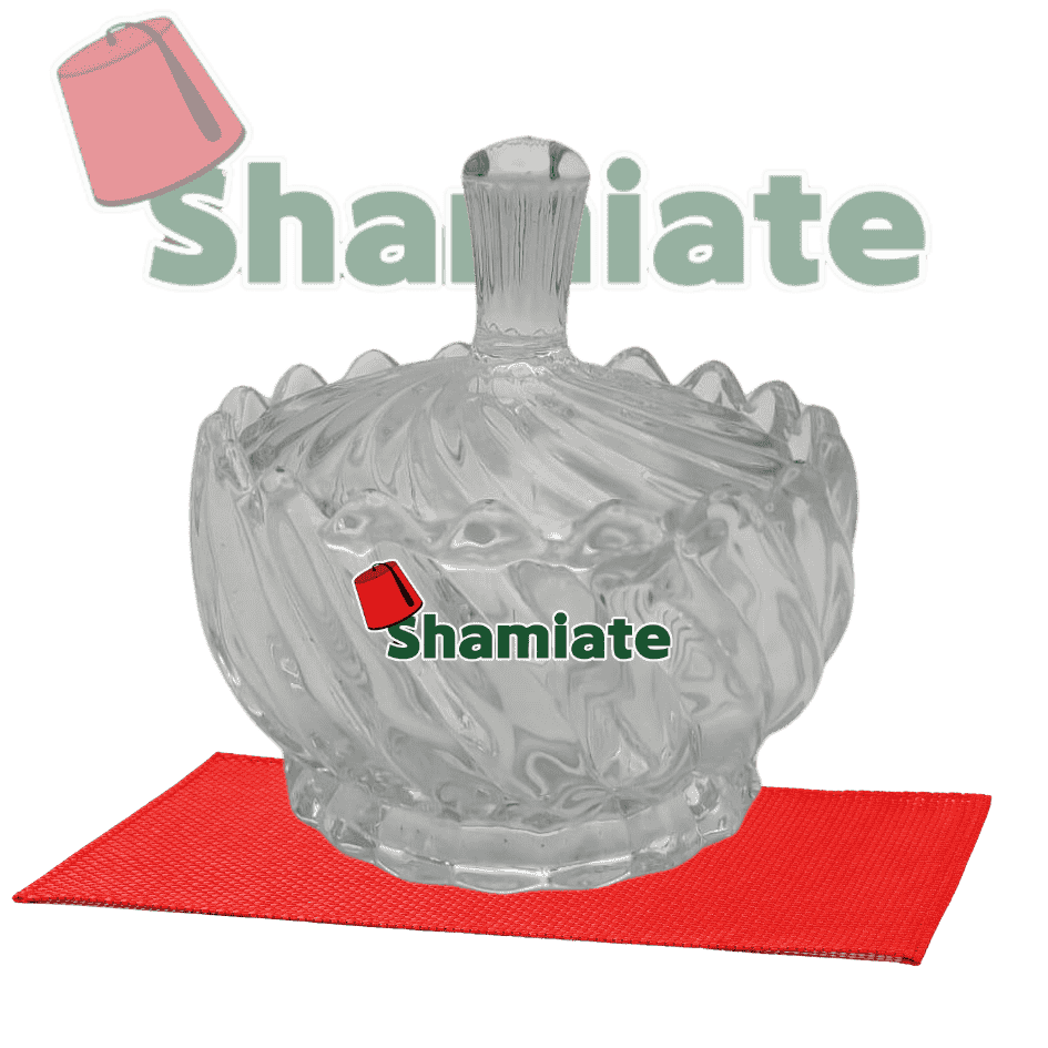 Round glass sugar bowl