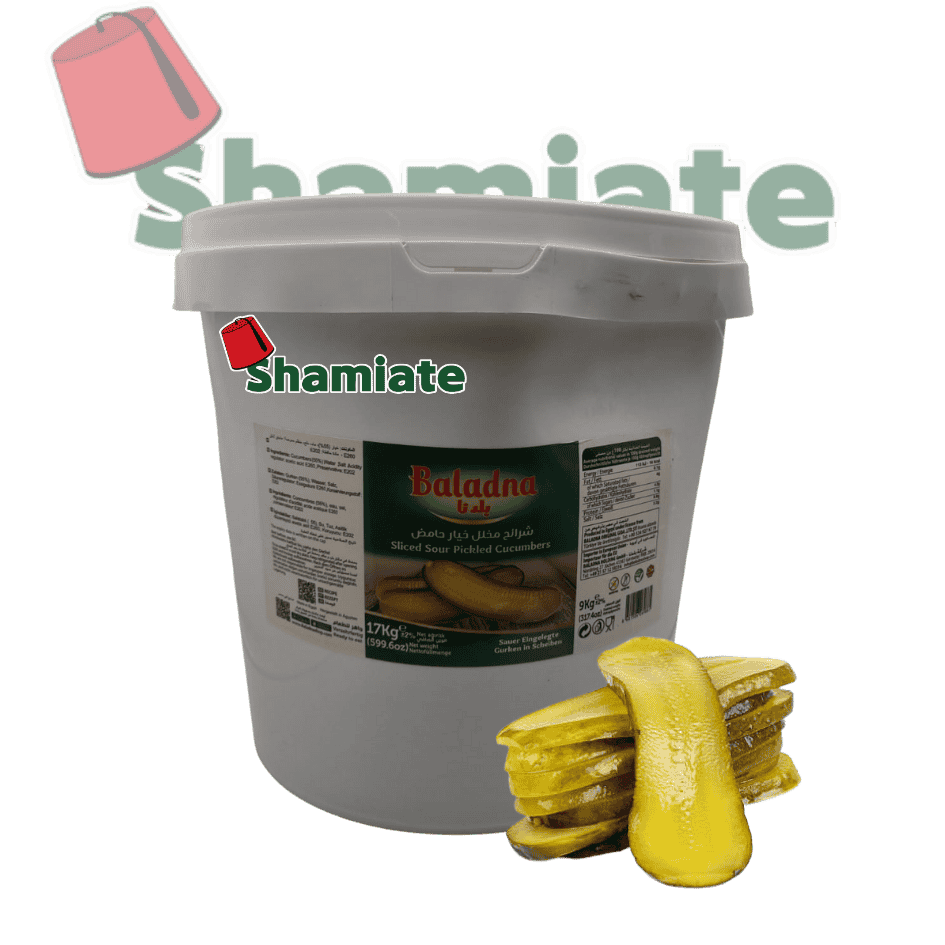شرائح خيار مخلل حامض (بلدنا، 10 كجم، قطعة واحدة)