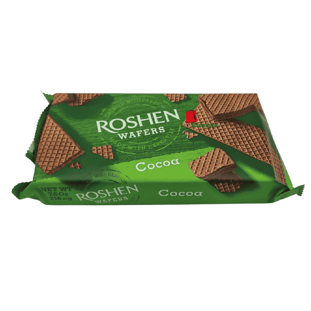 Gaufrettes & Cacao (Roshen Wafers, 216gm, 16 Pièces)