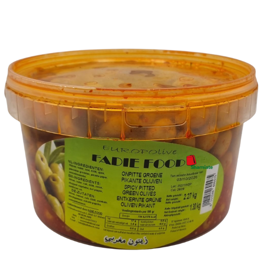 Moroccan Green Olives (Spicy Pitted, 2270g, 1 Piece)