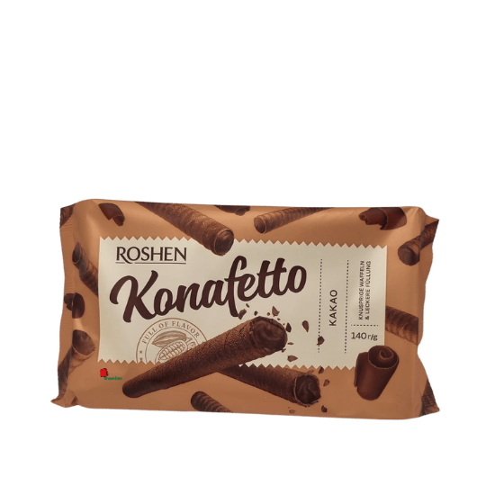 Crispy Waffles (Roshen Wafers, Cocoa, 140g, 15 Pieces)