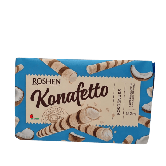 Crispy Waffles (Roshen Wafers, Coconut, 140gm, 15 Pieces)
