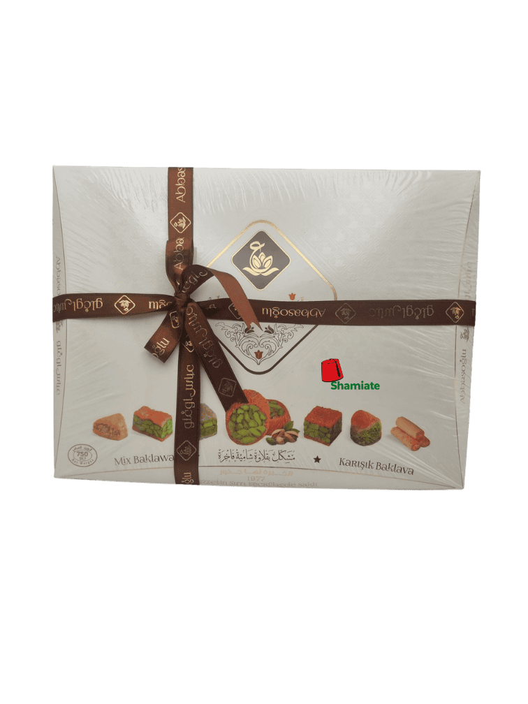  حلويات سورية فاخرة (عباس اوغلو, بقلاوة مشكلة اكسترا, 750 غرام, 12 وحدة)