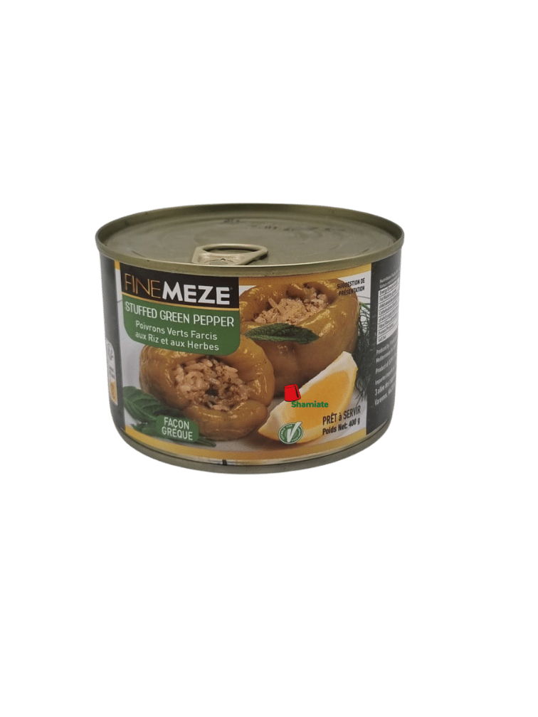 Poivrons Verts en Conserve (Farcis aux Riz et aux Herbes) (Finemeze, 400 gm, 24 Pièces)