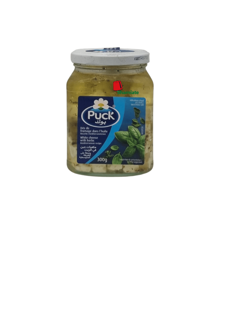 Dés de Fromage à l'Huile, Origan & Basilic (Puck, 300 gm, 9 Pièces)