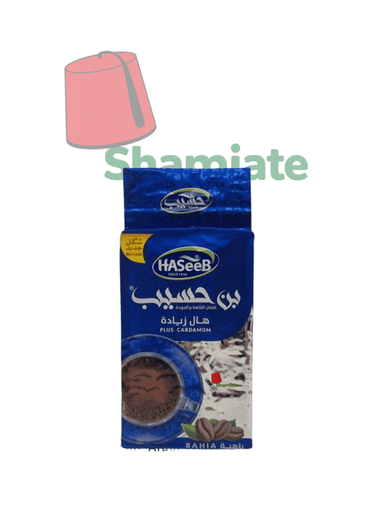 قهوة عربية (حسيب، أزرق، هيل زيادة ، 500 غرام، 10 قطع)