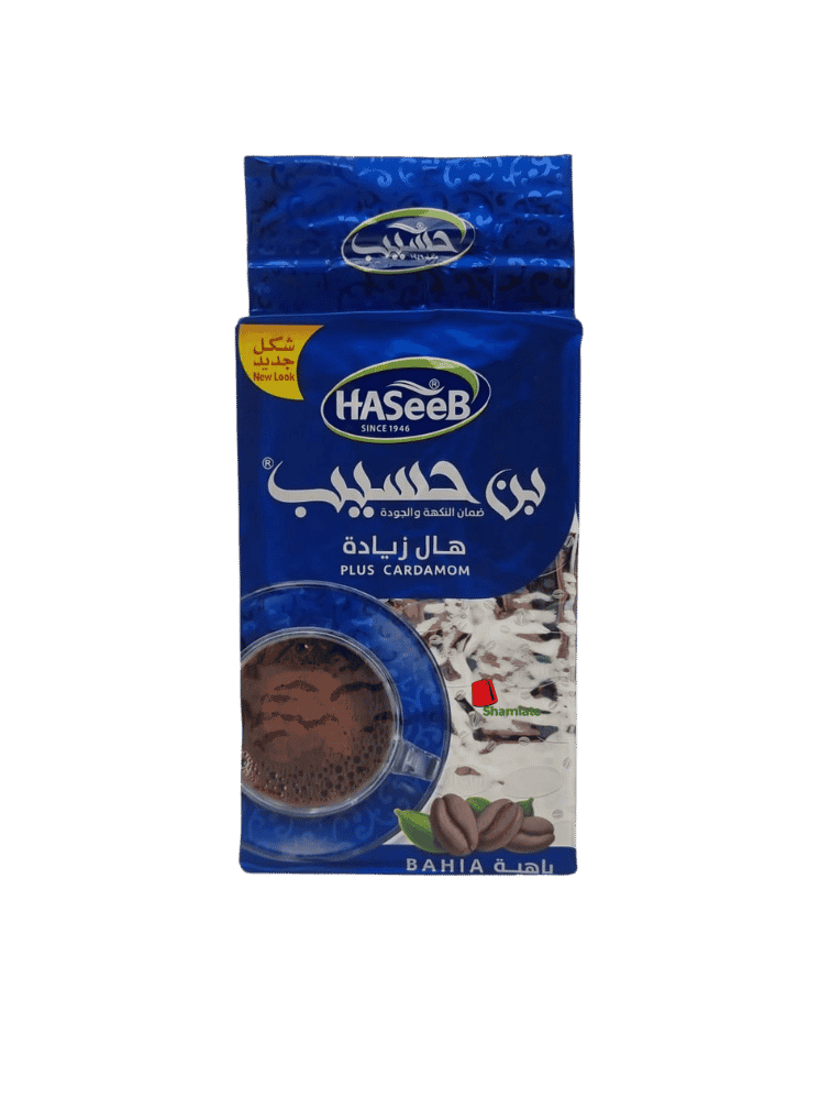 قهوة عربية (حسيب، أزرق، هيل زيادة ، 500 غرام، 10 قطع)