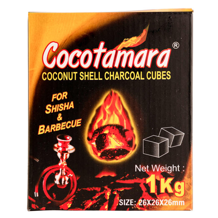 Charbon Shisha (Cocotamara, 26 x 26 x 26 mm, 1 Kg, 15 Pièces)