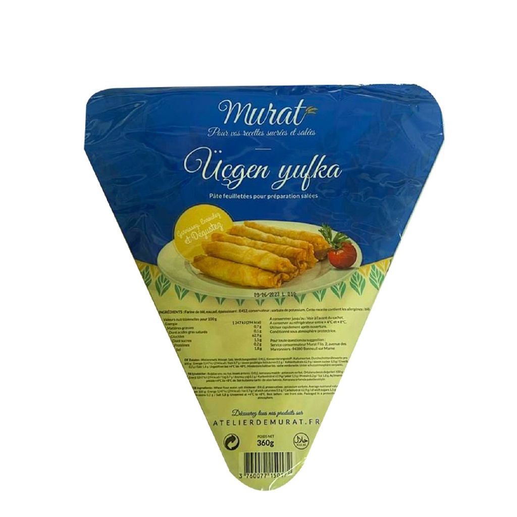 Yufka Puff Pastry Triangle Dough (Murat, 360 gm, 16 Pieces)
