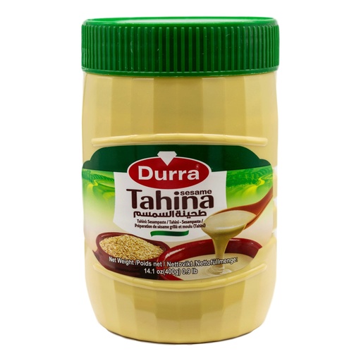 [2272 Tahina (Sesame Cream) (Durra, 400 gm, 12 Pieces) Tahina (Crème De Sésame) (Durra, 400 gm, 12 Pièces) Tahina (Creme De Sesame) (Durra, 400 gm, 12 Pieces)طحينة (الدرة, بلا, 400 غرام, 12 وحدة) ] Tahina (Crème De Sésame) (Durra, 400 gm, 12 Pièces)