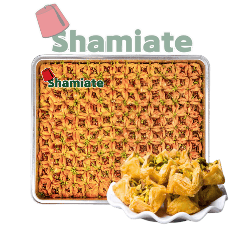 [8469 Oriental Pastry Tray (Shamiate, Bakja with Pistachios, 2.7 Kg, 1 Piece) Plateau de Pâtisserie Orientale (Shamiate, Bakja aux Pistaches, 2.7 Kg, 1 Pièce) Plateau de Patisserie Orientale (Shamiate, Bakja aux Pistaches, 2.7 Kg, 1 Piece)صينية معجنات شرقية (شاميات, بكجة بالفستق, 2.7 كلغ, 1 وحدة) ] Plateau de Pâtisserie Orientale (Shamiate, Bakja aux Pistaches, 2.7 Kg, 1 Pièce)