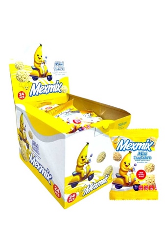 [001523 Banana Cereal Bar (Mexmix, Banana, 6 x 24 x 28 gm, 6 Pieces) Barre de Céréales à la Banane (Mexmix, Banane, 6 x 24 x 28 gm, 6 Pièces) Barre de Cereales a la Banane (Mexmix, Banane, 6 x 24 x 28 gm, 6 Pieces)لوح الحبوب موز (مكسمكس، موز، 6 × 24 × 28 جم، 6 قطع)  ] لوح الحبوب موز (مكسمكس، موز، 6 × 24 × 28 جم، 6 قطع) 