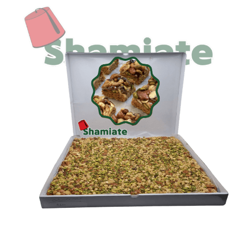 [001646 Oriental Pastry Tray (Shamiate, Kunafa with Nuts, 4250gm, 1 Piece) Plateau de Pâtisserie Orientale (Shamiate, Kunafa aux Noix, 4250 gm, 1 Pièce) Plateau de Patisserie Orientale (Shamiate, Kunafa aux Noix, 4250 gm, 1 Piece)صينية معجنات شرقية (شاميات, كنافة بالمكسرات, 4250 غرام, 1 وحدة) ] Plateau de Pâtisserie Orientale (Shamiate, Kunafa aux Noix, 4250 gm, 1 Pièce)