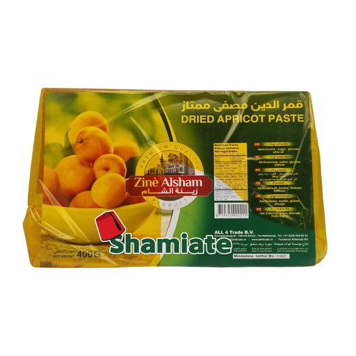 [001669 Apricot Paste (Kamardine) (Zine Alsham, 400 gm, 25 Pièces) Pâte d'Abricot (Kamardine) (Zine Alsham, 400 gm, 25 Pièces) Pate d'Abricot (Kamardine) (Zine Alsham, 400 gm, 25 Pieces)قمرالدين (زين الشام, 400 غرام, 25 وحدة) ] Pâte d'Abricot (Kamardine) (Zine Alsham, 400 gm, 25 Pièces)