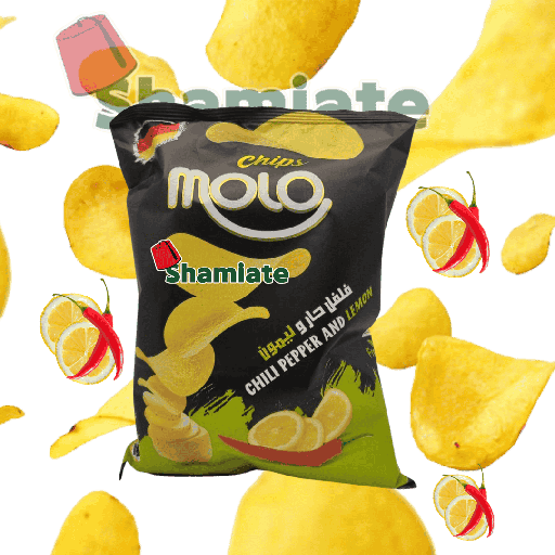 [001702 Chips (Molo, Chili and Lemon, 40 gm, 12 Pieces) Chips (Molo, Piment et Citron, 40 gm, 12 Pièces) Chips (Molo, Piment et Citron, 40 gm, 12 Pieces)شيبس (مولو, شطة وليمون, 40 غرام, 12 وحدة) ] Chips (Molo, Chili and Lemon, 40 gm, 12 Pieces)