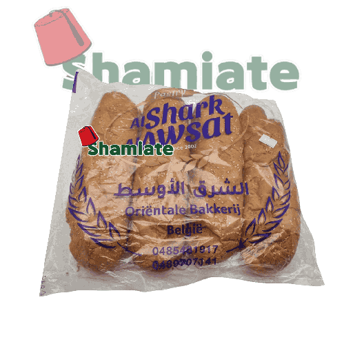 [001733 Sammoun Bread (AlSharq AlAwsat, Fresh x5, 350 gm, 10 Piece) Pain Sammoun (AlShark AlAwsat, Frais x 5, 350 gm, 10 Pièce) Pain Sammoun (AlShark AlAwsat, Frais x 5, 350 gm, 10 Piece)خبز سمون  (الشرق الأوسط، طازج × 5، 350 غرام، 10 قطع) ] Pain Sammoun (AlShark AlAwsat, Frais x 5, 350 gm, 10 Pièce)