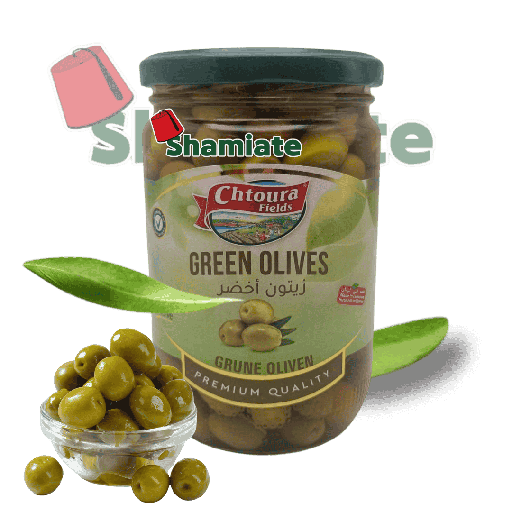 [001750 Green Olives (Chtoura Fields, 600 gm, 12 Pieces) Olives Vertes (Chtoura Fields, 600 gm, 12 Pièces) Olives Vertes (Chtoura Fields, 600 gm, 12 Pieces)زيتون أخضر (حقول شتورة، 600 غرام، 12 قطعة) ] Olives Vertes (Chtoura Fields, 600 gm, 12 Pièces)
