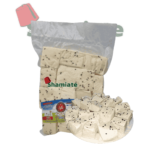 [001766 Green Cheese with Nigella Seeds (Sefa, 800 gm, 16 Pieces) Fromage Vert avec Grains de Nigelle (Sefa, 800 gm, 16 Pièces) Fromage Vert avec Grains de Nigelle (Sefa, 800 gm, 16 Pieces)جبنة خضراء مع حبة البركة (صفا، 800 غرام، 16 قطعة) ] Fromage Vert avec Grains de Nigelle (Sefa, 800 gm, 16 Pièces)