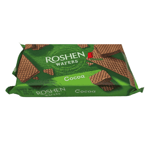 [001918 Wafers & Cocoa (Roshen Wafers, 216gm, 16 Pieces) Gaufrettes & Cacao (Roshen Wafers, 216gm, 16 Pièces) Gaufrettes & Cacao (Roshen Wafers, 216gm, 16 Pieces)رقائق ويفر بالكاكاو (رقائق روشن، 216 غرام، 16 قطعة) ] Gaufrettes & Cacao (Roshen Wafers, 216gm, 16 Pièces)