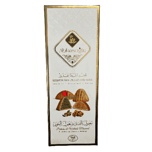 [001931 Oriental Pastry (Abbasoglu, Pistachio and Walnut Maamoul, 250 gm, 18 Pieces) Pâtisserie Orientale (Abbasoglu, Maamoul Pistaches et Noix, 250 gm, 18 Pièces) Patisserie Orientale (Abbasoglu, Maamoul Pistaches et Noix, 250 gm, 18 Pieces)حلويات سورية فاخرة  (عباس أوغلو، معمول بالفستق والجوز، 250 غرام، 18 قطعة) ] Pâtisserie Orientale (Abbasoglu, Maamoul Pistaches et Noix, 250 gm, 18 Pièces)