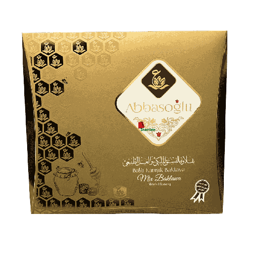 [001932 Oriental Pastry (Abbasoglu, Mixed Baklava with Royal Pistachio and Natural Honey, 500g, 12 Pieces) Pâtisserie Orientale (Abbasoglu, Baklawa Mixte aux Royal Pistache & Miel Naturel, 500gm, 12 Pièces) Patisserie Orientale (Abbasoglu, Baklawa Mixte aux Royal Pistache & Miel Naturel, 500gm, 12 Pieces)حلويات سورية فاخرة (عباس أوغلو، بقلاوة مشكلة بالفستق الملكي والعسل الطبيعي، 500 غرام، 12 قطعة) ] حلويات سورية فاخرة (عباس أوغلو، بقلاوة مشكلة بالفستق الملكي والعسل الطبيعي، 500 غرام، 12 قطعة)