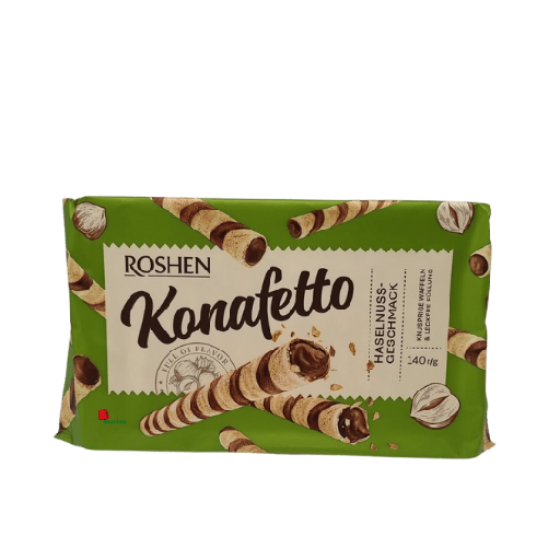 [002024 Crispy Waffles (Roshen Wafers, Hazelnut, 140g, 15 Pieces) Gaufres Croustillantes (Roshen Wafers, Noisette, 140gm, 15 Pièces) Gaufres Croustillantes (Roshen Wafers, Noisette, 140gm, 15 Pieces)ويفر مقرمش (رقائق روزين، بندق، 140 غرام، 15 قطعة) ] Crispy Waffles (Roshen Wafers, Hazelnut, 140g, 15 Pieces)