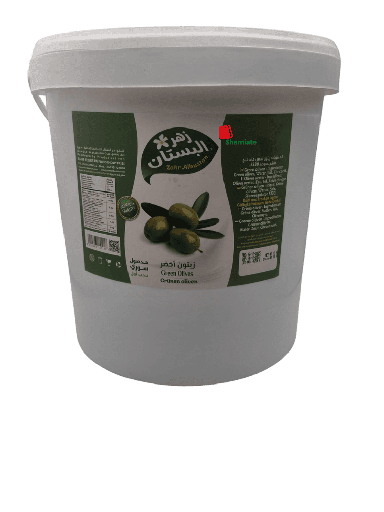 [002149 Green Olives Salkini (Zahr Albustan, 10 Kg, 1Piece) Olives Vertes Salkinis (Zahr Albustan, 10 Kg, 1Pièce) Olives Vertes Salkinis (Zahr Albustan, 10 Kg, 1Piece)زيتون أخضر سلقيني (زهر البستان,  10 كلغ, 1 وحدة) ] Green Olives Salkini (Zahr Albustan, 10 Kg, 1Piece)
