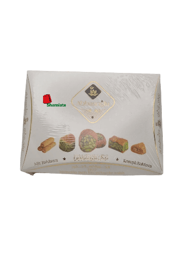 [002151 Oriental Pastry (Abbasoglu, Mixed Baklawa Extra, 150 gm, 18 Pieces) Pâtisserie Orientale (Abbasoglu, Baklawa Mixte Extra, 150 gm, 18 Pièces) Patisserie Orientale (Abbasoglu, Baklawa Mixte Extra, 150 gm, 18 Pieces) حلويات سورية فاخرة (عباس اوغلو, بقلاوة مشكلة اكسترا, 150 غرام, 18 وحدة) ]  حلويات سورية فاخرة (عباس اوغلو, بقلاوة مشكلة اكسترا, 150 غرام, 18 وحدة)
