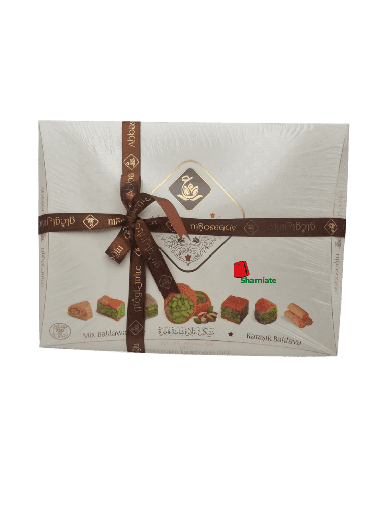 [002155 Oriental Pastry (Abbasoglu, Mixed Baklawa Extra, 750 gm, 12 Pièces) Pâtisserie Orientale (Abbasoglu, Baklawa Mixte Extra, 750 gm, 12 Pièces) Patisserie Orientale (Abbasoglu, Baklawa Mixte Extra, 750 gm, 12 Pieces) حلويات سورية فاخرة (عباس اوغلو, بقلاوة مشكلة اكسترا, 750 غرام, 12 وحدة) ]  حلويات سورية فاخرة (عباس اوغلو, بقلاوة مشكلة اكسترا, 750 غرام, 12 وحدة)