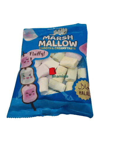 [002197 Blue Marshmallow (Al Fakhr 65g x 28 Pieces) Guimauve (Marshmallow) Bleu (Al Fakhr 65g x 28 Pièces) Guimauve (Marshmallow) Bleu (Al Fakhr 65g x 28 Pieces)حلوى المارشميلو الزرقاء (الفاخر 65 غرام × 28 قطعة) ] Blue Marshmallow (Al Fakhr 65g x 28 Pieces)