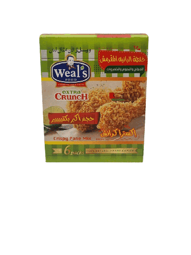 [002243 Crispy Plain Crunchy Extra Breadcrumbs, Chicken, Meat and Vegetables (Weal's Food, 6 x 70g, 1 Piece) Chapelure Crispy Nature Croquant Extra, Poulet Viande & Légumes ( Weal's Food, 6 x 70 gm, 1 Pièce) Chapelure Crispy Nature Croquant Extra, Poulet Viande & Legumes ( Weal's Food, 6 x 70 gm, 1 Piece)بقسماط اكسترا مقرمش سادة، دجاج، لحم وخضروات (ويلز فود، 6 × 70 غرام، قطعة واحدة) ] Crispy Plain Crunchy Extra Breadcrumbs, Chicken, Meat and Vegetables (Weal's Food, 6 x 70g, 1 Piece)