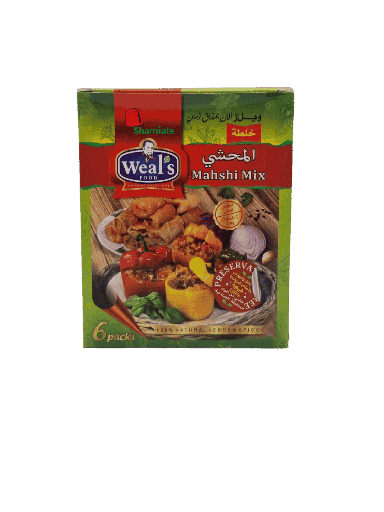 [002252 Mahshi Spices (Weal's Food, 6 x 40g, 1 Piece) Épices Mahshi ( Weal's Food, 6 x 40 gm, 1 Pièce) Epices Mahshi ( Weal's Food, 6 x 40 gm, 1 Piece)بهارات محشي (ويلز فود، 6 × 40 غرام، قطعة واحدة) ] بهارات محشي (ويلز فود، 6 × 40 غرام، قطعة واحدة)