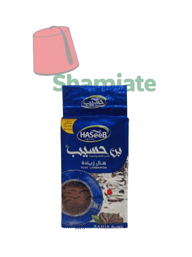 [002257 Arabic Coffee (Haseeb, Blue, Plus Cardamom, 500g, 10 Pieces) Café Arabe (Haseeb, Bleu, Plus Cardamom, 500 gm, 10 Pièces) Cafe Arabe (Haseeb, Bleu, Plus Cardamom, 500 gm, 10 Pieces)قهوة عربية (حسيب، أزرق، هيل زيادة ، 500 غرام، 10 قطع) ] قهوة عربية (حسيب، أزرق، هيل زيادة ، 500 غرام، 10 قطع)