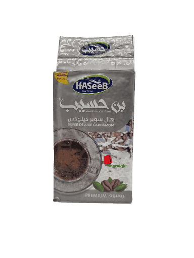 [002259 Arabic Coffee (Haseeb, Silver, Super Deluxe Cardamom, 500g, 10 Pieces) Café Arabe (Haseeb, Argenté, Super Deluxe Cardamom , 500 gm, 10 Pièces) Cafe Arabe (Haseeb, Argente, Super Deluxe Cardamom , 500 gm, 10 Pieces)قهوة عربية (حسيب، فضية، سوبر ديلوكس هيل، 500 غرام، 10 قطع) ] قهوة عربية (حسيب، فضية، سوبر ديلوكس هيل، 500 غرام، 10 قطع)