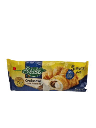 [002350 Cocoa & Vanilla Croissant (Shahia, 5x48g, 6 pieces) Croissant Cacao & Vanille (Shahia, 5x48 gm, 6 Pièces) Croissant Cacao & Vanille (Shahia, 5x48 gm, 6 Pieces)كرواسون الكاكاو والفانيليا (شهية، 5 × 48 جم، 6 قطع) ] كرواسون الكاكاو والفانيليا (شهية، 5 × 48 جم، 6 قطع)