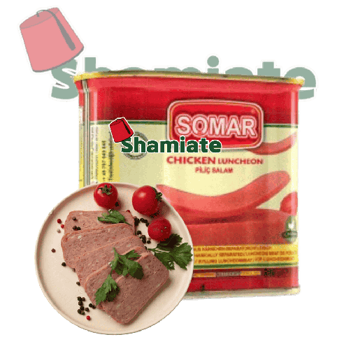[3011 Canned Poultry Luncheon (Somar, 340 gm, 24 Pieces) Luncheon Viande De Poulet (Somar, 340 gm, 24 Pièces) Luncheon Viande De Poulet (Somar, 340 gm, 24 Pieces)لحم دجاج معلب (سومار, بلا, 340 غرام, 24 وحدة) ] لحم دجاج معلب (سومار, بلا, 340 غرام, 24 وحدة)