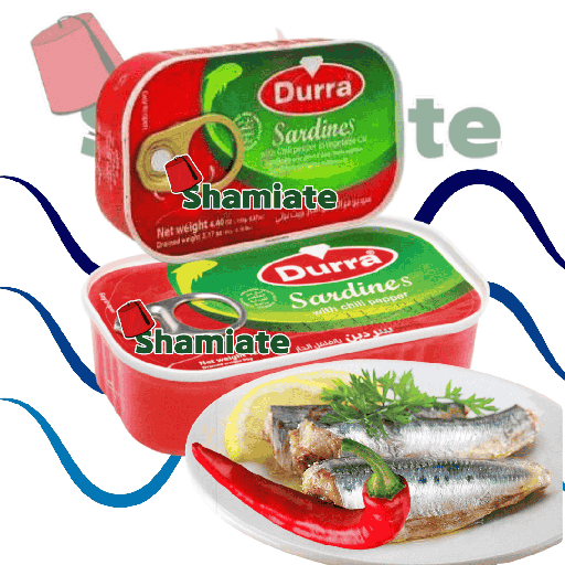 [5058 Canned Sardine (Durra, Spicy in Oil, 125 gm, 50 Pieces) Sardine En Conserve (Durra, Piquant à l'Huile, 125 gm, 50 Pièces) Sardine En Conserve (Durra, Piquant a l'Huile, 125 gm, 50 Pieces)سردين معلب (الدرة, حار بالزيت, 125 غرام, 50 وحدة) ] سردين معلب (الدرة, حار بالزيت, 125 غرام, 50 وحدة)