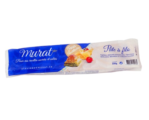 [5544 Phyllo Dough (Murat, 500 gm, 20 Pieces) Pâte à Filo (Murat, 500 gm, 20 Pièces) Pate a Filo (Murat, 500 gm, 20 Pieces)رقائق عجينة بقلاوة  (مرات, بلا, 500 غرام, 20 وحدة) ] Pâte à Filo (Murat, 500 gm, 20 Pièces)