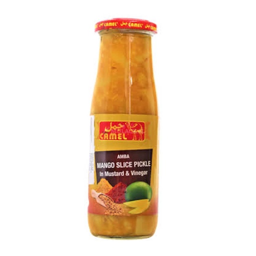 [5918 Amba Mango Slice Pickle (Camel, 400 gm, 12 Pieces) Cornichon en Tranches de Mangue Amba (Camel, 400 gm, 12 Pièces) Cornichon en Tranches de Mangue Amba (Camel, 400 gm, 12 Pieces) امبا مخلل قطعات المانجو (جمل, 400 غرام, 12 وحدة) ] Amba Mango Slice Pickle (Camel, 400 gm, 12 Pieces)